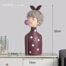 GobekUsa Bubble Gum Girl Statue: Modern Room Decor & Birthday Gift