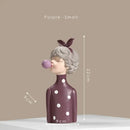 GobekUsa Bubble Gum Girl Statue: Modern Room Decor & Birthday Gift