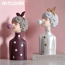 GobekUsa Bubble Gum Girl Statue: Modern Room Decor & Birthday Gift