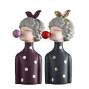 GobekUsa Bubble Gum Girl Statue: Modern Room Decor & Birthday Gift