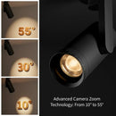 GobekUsa 12W Dimmable LED Ceiling Spotlight | Adjustable Beam Angle | CRI97 Black