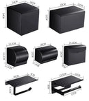 Modern matte black aluminum paper holder bathroom cube rack by Decorbites