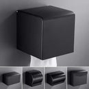 Modern matte black aluminum paper holder bathroom cube rack by Decorbites
