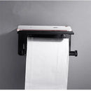 Modern matte black aluminum paper holder bathroom cube rack by Decorbites
