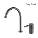 GobekUsa Black Basin Faucet: Brushed Gold Two-Hole Bathroom Sink Tap with Rotating Spout