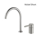 GobekUsa Black Basin Faucet: Brushed Gold Two-Hole Bathroom Sink Tap with Rotating Spout