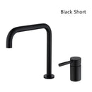 GobekUsa Black Basin Faucet: Brushed Gold Two-Hole Bathroom Sink Tap with Rotating Spout