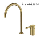 GobekUsa Black Basin Faucet: Brushed Gold Two-Hole Bathroom Sink Tap with Rotating Spout