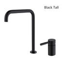 GobekUsa Black Basin Faucet: Brushed Gold Two-Hole Bathroom Sink Tap with Rotating Spout