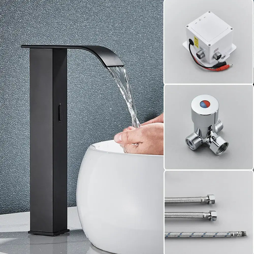 GobekUsa Automatic Sensor Waterfall Basin Faucet - Touchless Bathroom Sink Tap, photo 11 of 17