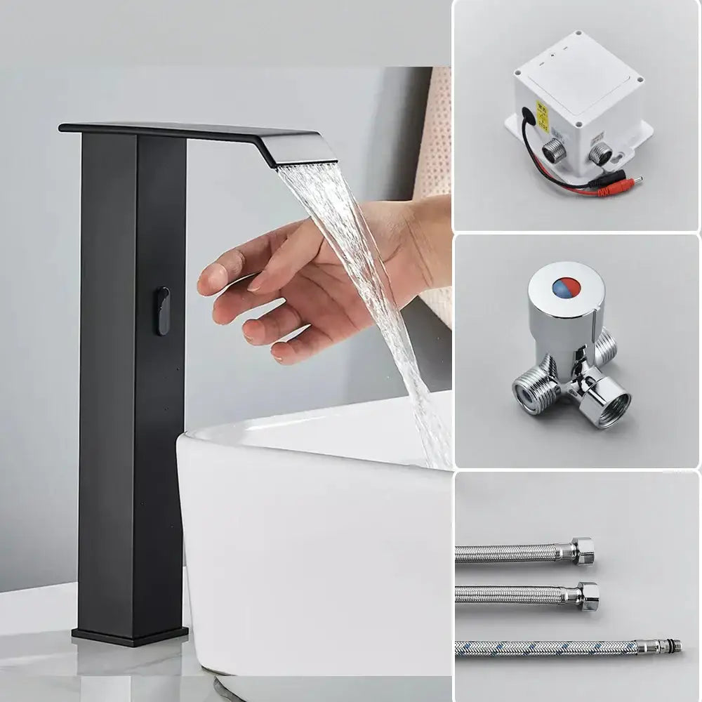 GobekUsa Automatic Sensor Waterfall Basin Faucet - Touchless Bathroom Sink Tap, photo 16 of 17
