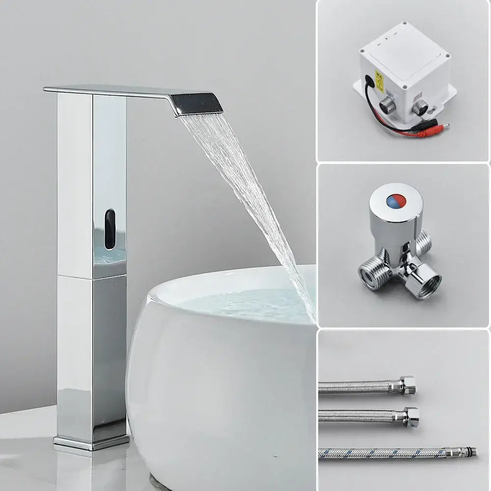 GobekUsa Automatic Sensor Waterfall Basin Faucet - Touchless Bathroom Sink Tap, photo 7 of 17