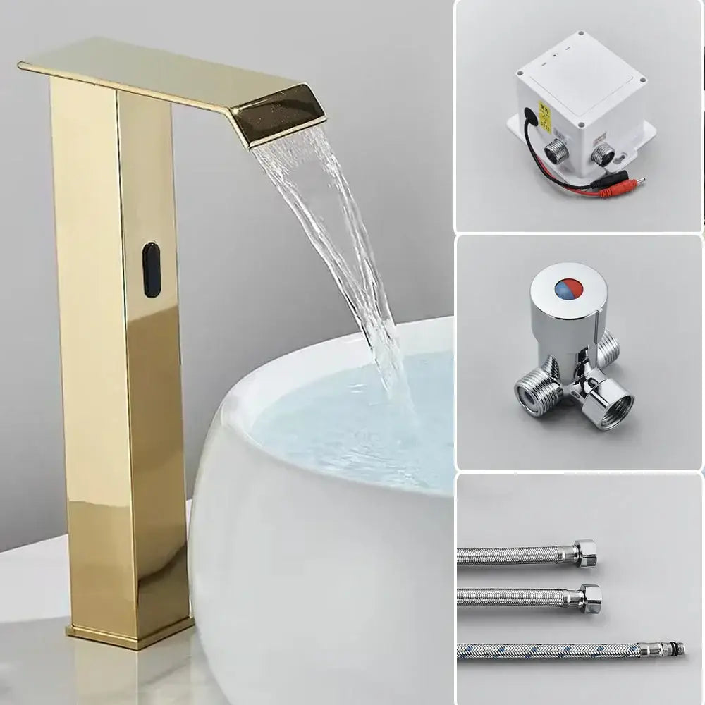 GobekUsa Automatic Sensor Waterfall Basin Faucet - Touchless Bathroom Sink Tap, photo 9 of 17