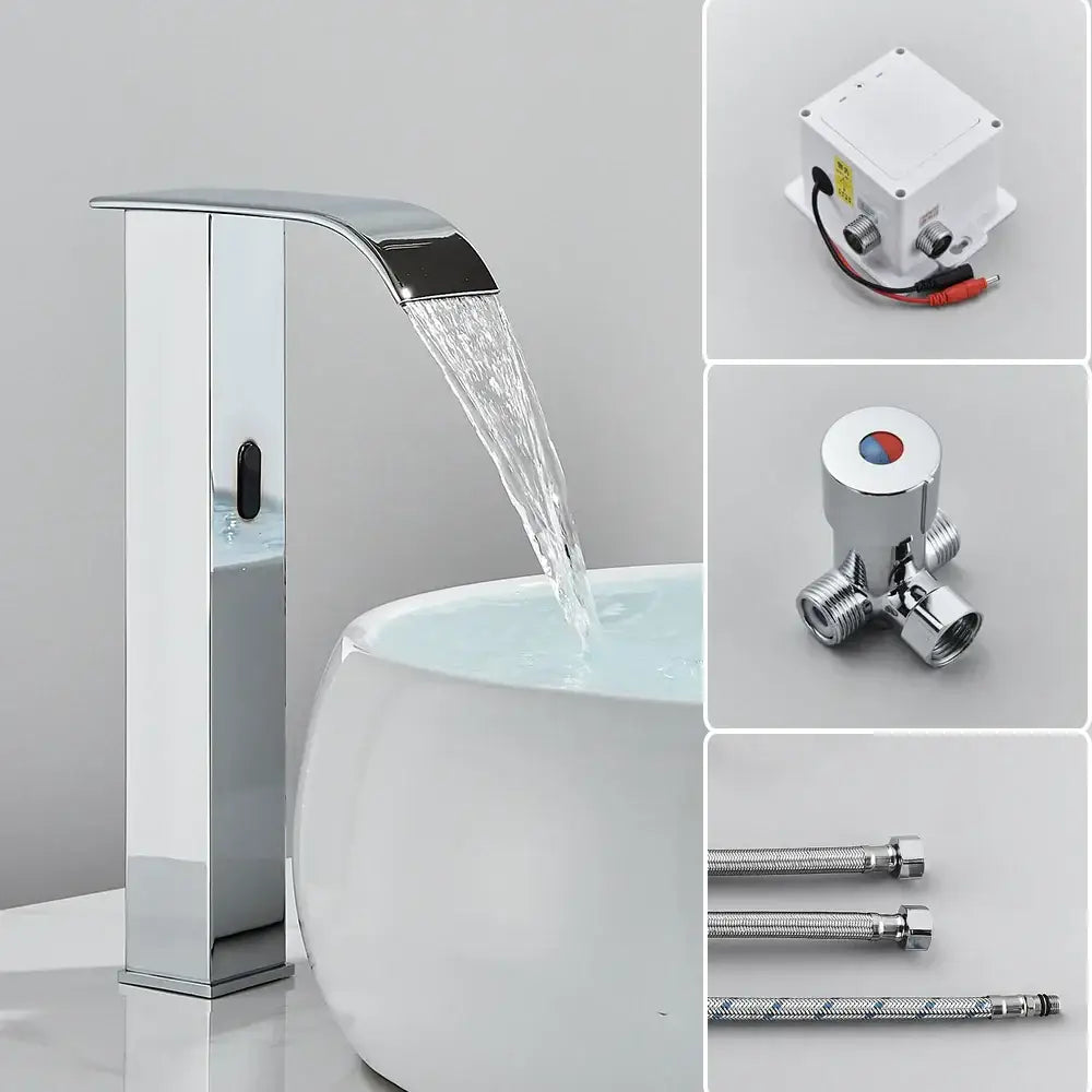 GobekUsa Automatic Sensor Waterfall Basin Faucet - Touchless Bathroom Sink Tap, photo 15 of 17