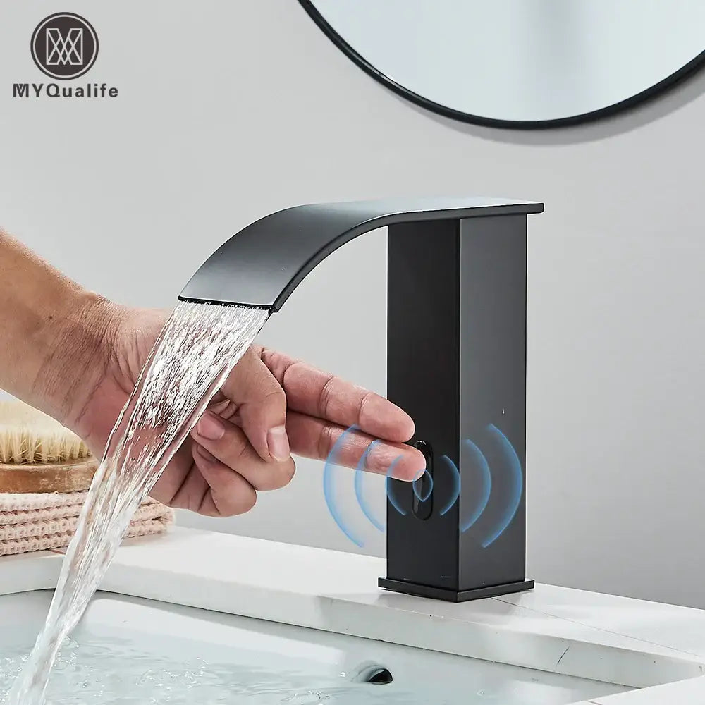 GobekUsa Automatic Sensor Waterfall Basin Faucet - Touchless Bathroom Sink Tap