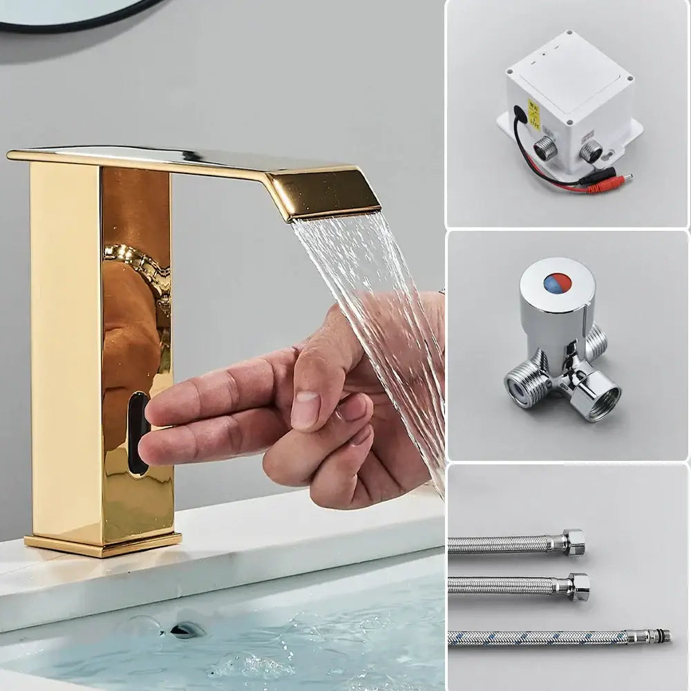 GobekUsa Automatic Sensor Waterfall Basin Faucet - Touchless Bathroom Sink Tap, photo 10 of 17