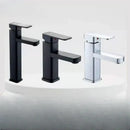 Modern matte black basin faucet bathroom hot cold mixer by Decorbites
