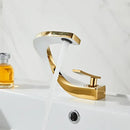 GobekUsa Black Basin Faucet Brushed Gold Bathroom Mixer Tap Hot Cold Lavotory Chrome