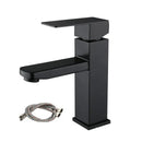 GobekUsa Black Basin Faucet Single Handle Hot Cold Water Mixer for Bathroom Sink