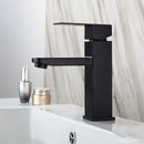GobekUsa Black Basin Faucet Single Handle Hot Cold Water Mixer for Bathroom Sink