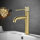 GobekUsa Brushed Gold Basin Faucet Single Handle Bathroom Sink Mixer Tap
