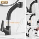 GobekUsa Black Basin Faucet Hot Cold Mixer Tap Single Handle Pull Out Mixer