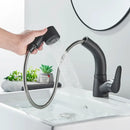 GobekUsa Black Basin Faucet: Pull Out Sink Mixer Tap with 360° Rotation and Hot&Cold Sprayer