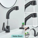 GobekUsa Black Basin Faucet: Pull Out Sink Mixer Tap with 360° Rotation and Hot&Cold Sprayer