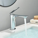 GobekUsa Black Basin Mixer Faucet for Bathroom Vanity, Deck Mounted Hot and Cold Water Tap