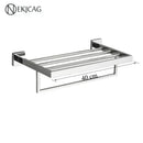 GobekUsa Black Bathroom Set: Towel Holder, Paper Holder, Gold Rod, Robe Hook - Stainless Steel Accessories