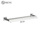 GobekUsa Black Bathroom Set: Towel Holder, Paper Holder, Gold Rod, Robe Hook - Stainless Steel Accessories
