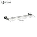 GobekUsa Black Bathroom Set: Towel Holder, Paper Holder, Gold Rod, Robe Hook - Stainless Steel Accessories