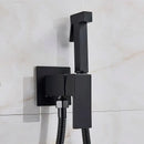 GobekUsa Bidet Shower Faucet Set: Matte Black Brass Hygienic Spray Tap with Hot/Cold Mixer
