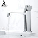 GobekUsa Black Brass Basin Faucet Hot Cold Water Mixer Chrome Finish