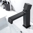 GobekUsa Black Brass Basin Faucet Hot Cold Water Mixer Chrome Finish