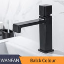 GobekUsa Black Brass Basin Faucet Hot Cold Water Mixer Chrome Finish