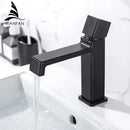 GobekUsa Black Brass Basin Faucet Hot Cold Water Mixer Chrome Finish
