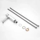 GobekUsa Black Brass Basin Faucet Hot Cold Water Mixer Chrome Finish