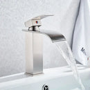 GobekUsa Black Brass Bathroom Waterfall Sink Faucet Hot&Cold Mixer Vanity Tap Deck Mounted