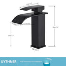 GobekUsa Black Brass Bathroom Waterfall Sink Faucet Hot&Cold Mixer Vanity Tap Deck Mounted