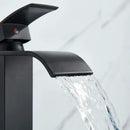GobekUsa Black Brass Bathroom Waterfall Sink Faucet Hot&Cold Mixer Vanity Tap Deck Mounted