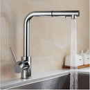 GobekUsa Brass Brushed Nickel Kitchen Faucet High Arch Swivel Pull Out Spray Mixer Tap