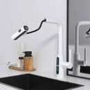 GobekUsa Brass Kitchen Faucet Pull Out Mixer Tap in White Gray