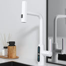 GobekUsa Brass Kitchen Faucet Pull Out Mixer Tap in White Gray