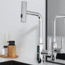 GobekUsa Brass Kitchen Faucet Pull Out Mixer Tap in White Gray