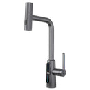 GobekUsa Brass Kitchen Faucet Pull Out Mixer Tap in White Gray