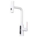 GobekUsa Brass Kitchen Faucet Pull Out Mixer Tap in White Gray