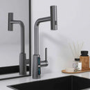 GobekUsa Brass Kitchen Faucet Pull Out Mixer Tap in White Gray