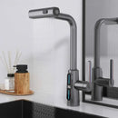 GobekUsa Brass Kitchen Faucet Pull Out Mixer Tap in White Gray