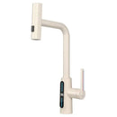 GobekUsa Brass Kitchen Faucet Pull Out Mixer Tap in White Gray